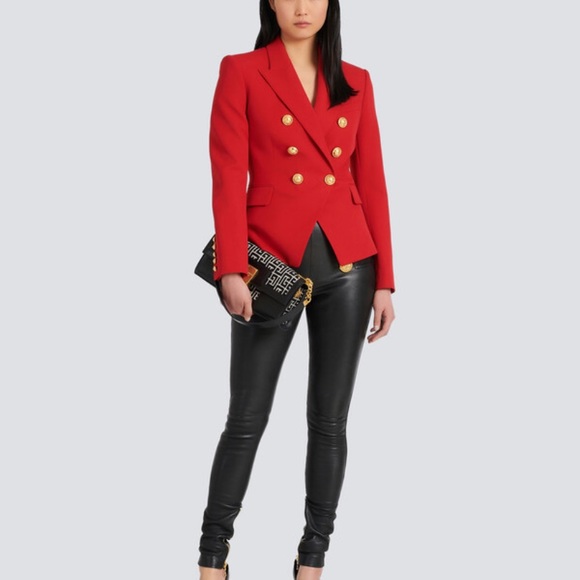 NWT Balmain blazer Grain De Poudre Double Breasted Jacket size 38 - Picture 3 of 13